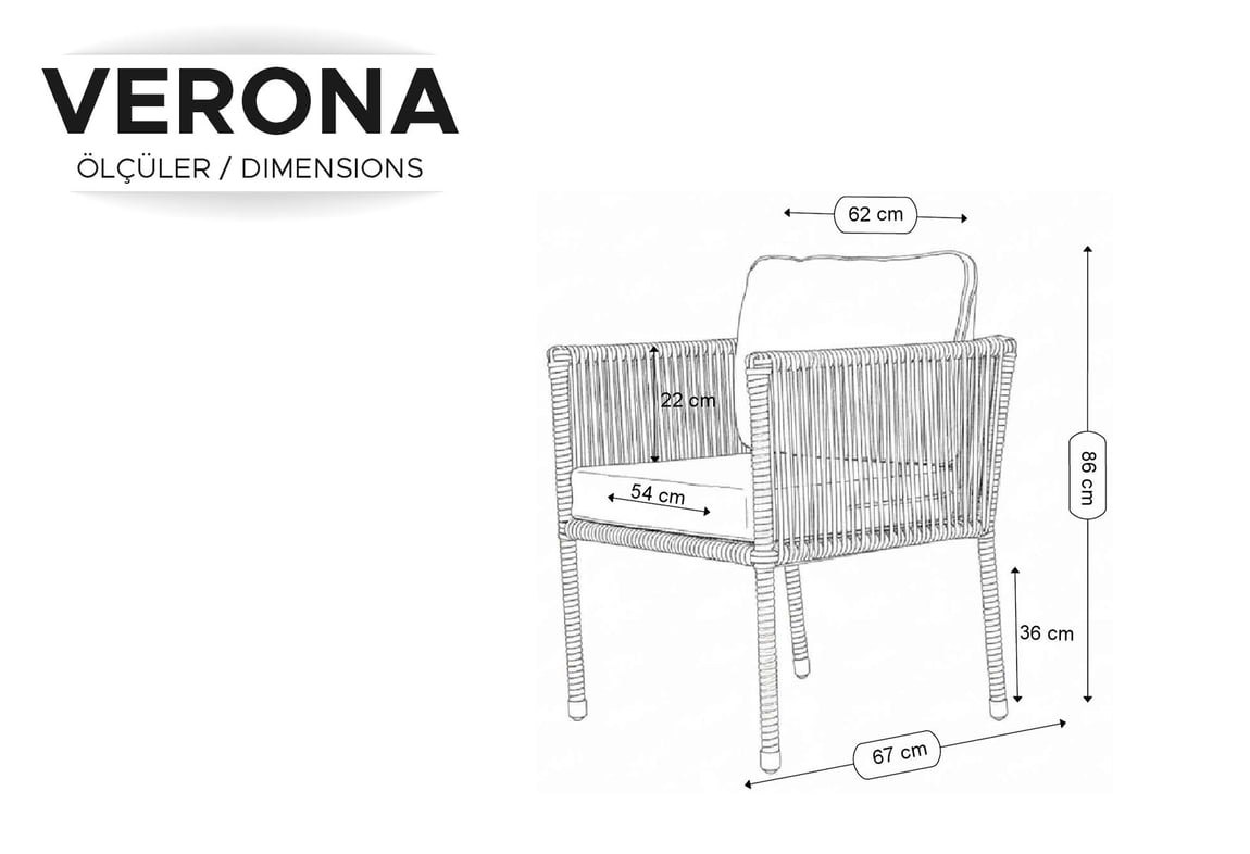 verona rattan örme balkon bahçe berjer mobilya