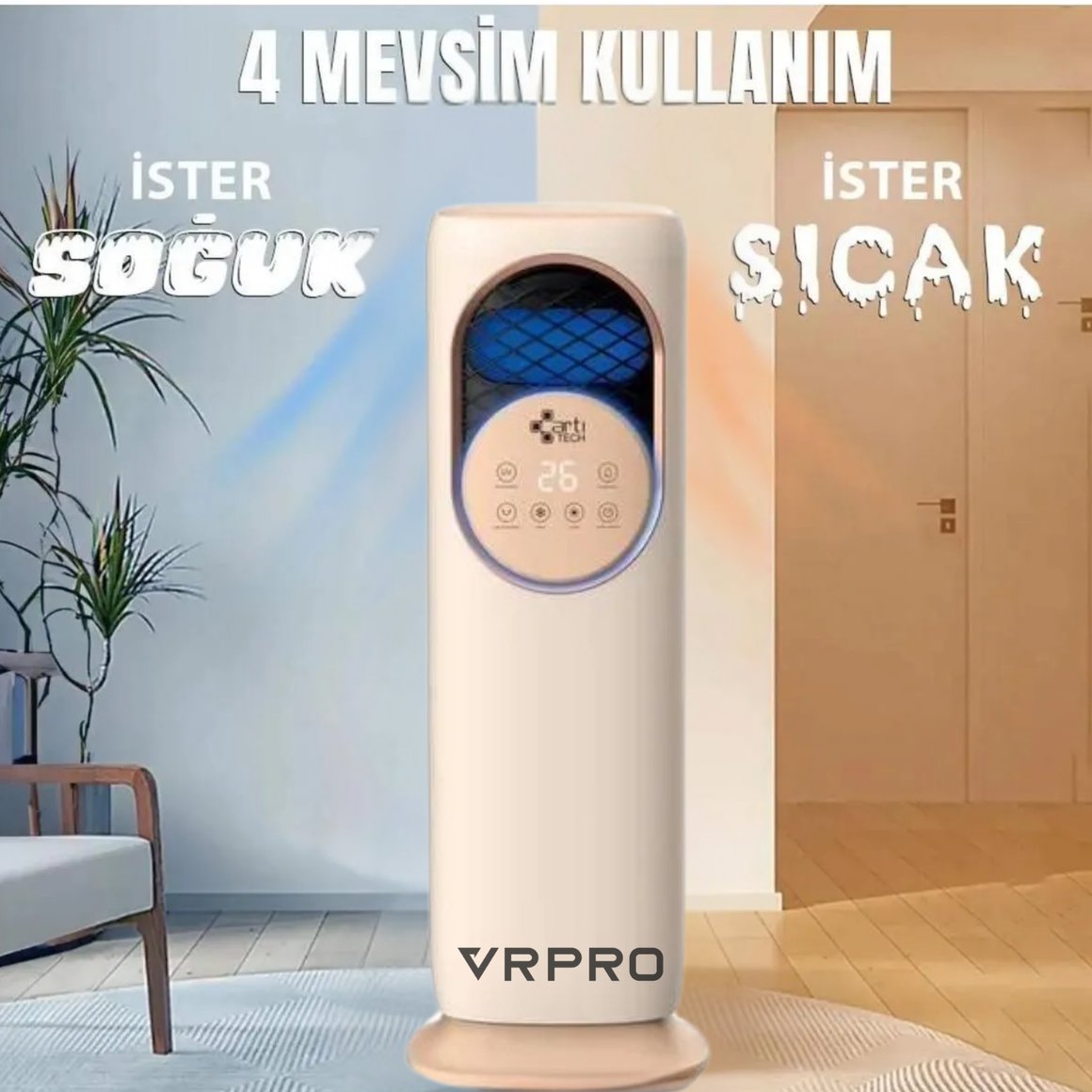 A++++ Ileri Teknoloji Isıtma ve Soğutma Ünitesi Klima Krem