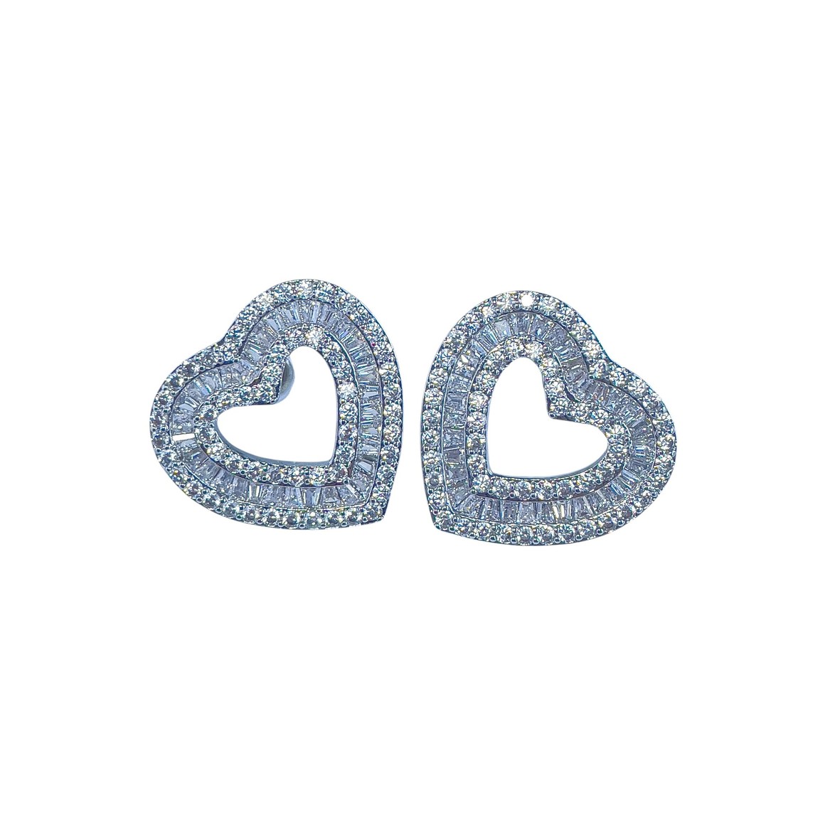 Diamora Zirkon Taş Luxury Kalp Küpe (Silver)