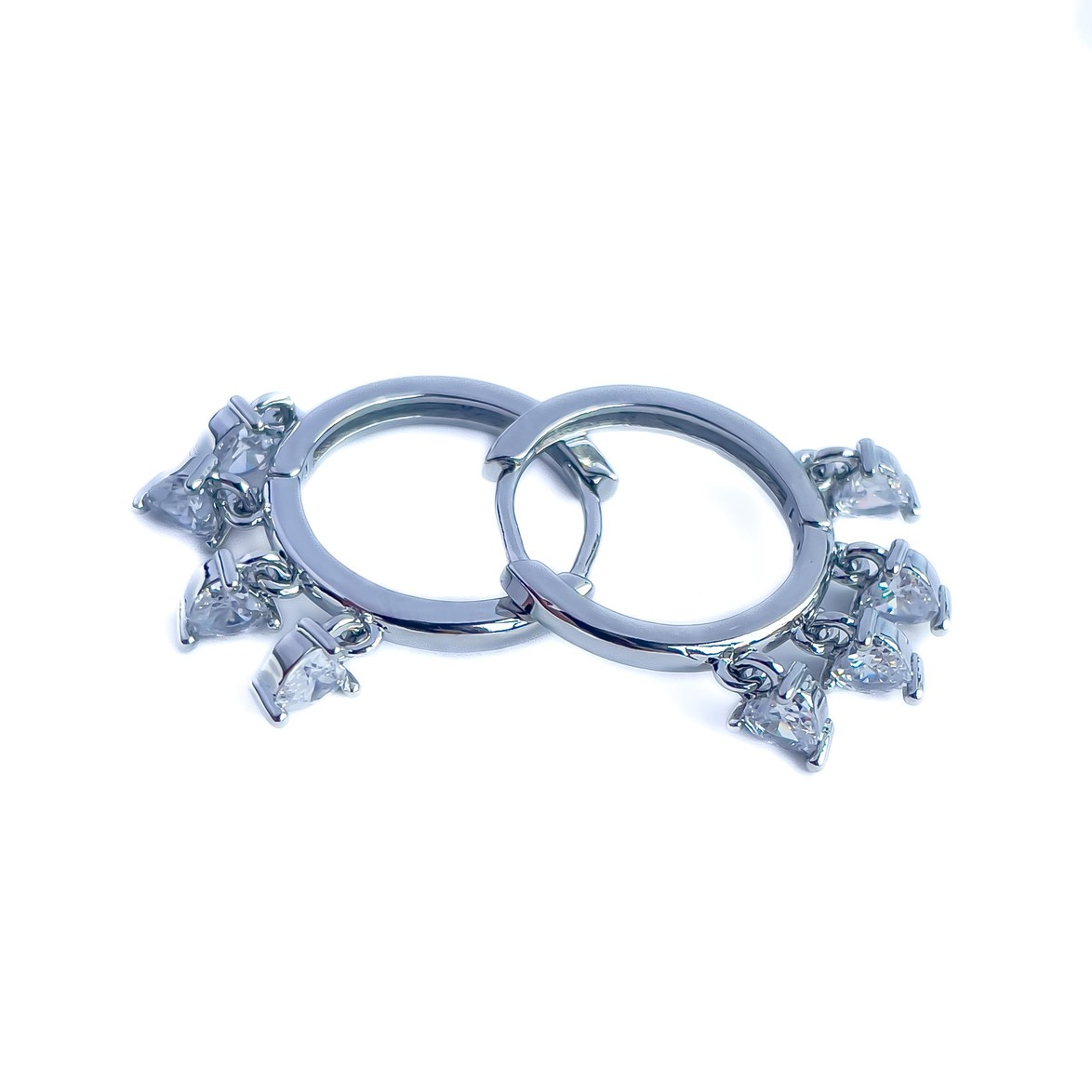 Lupelle Zirkon Taşlı Sallantılı Küpe (Silver)