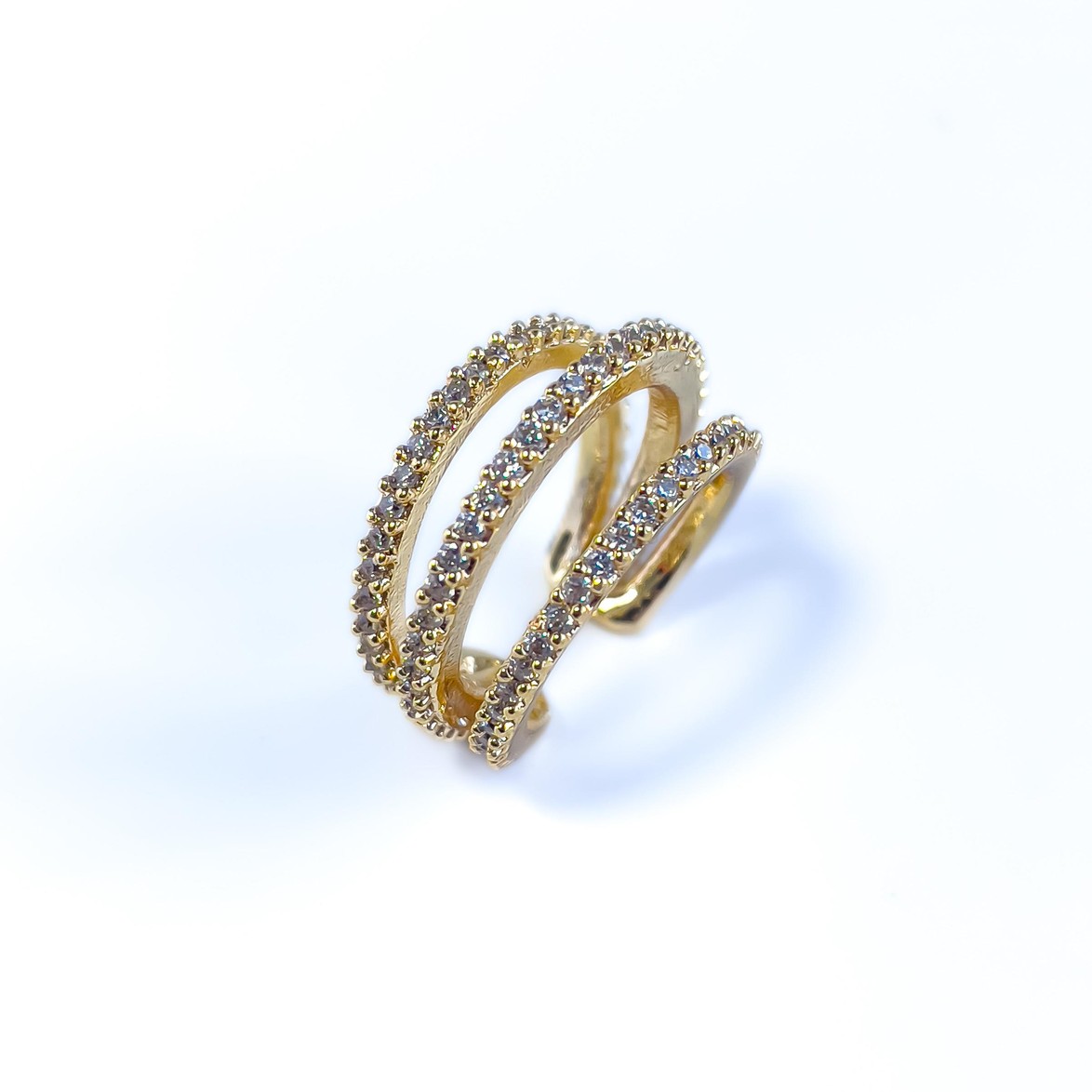 Üç Şerit Zircon Earcuff (Kıkırdak Küpe)