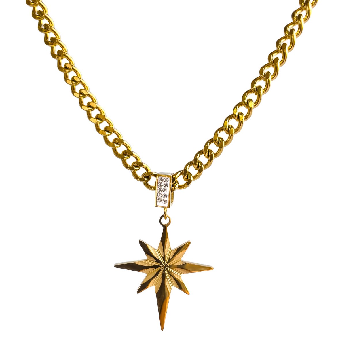 Çelik Kuzey Yıldızı Kolye