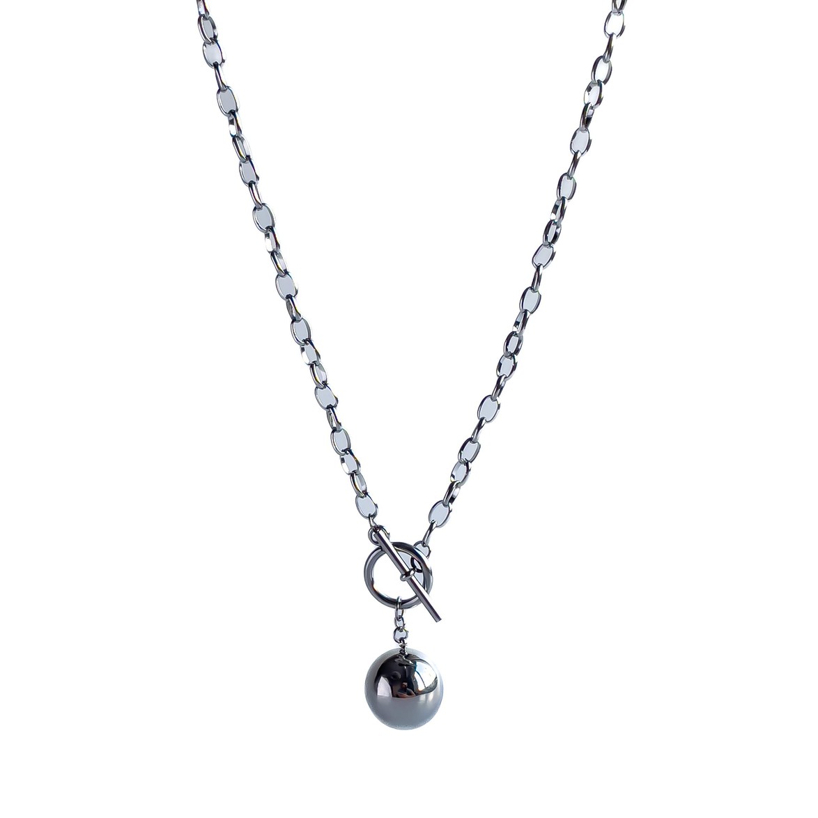 Lunore Gemici Kilit Çelik Kolye (Silver)