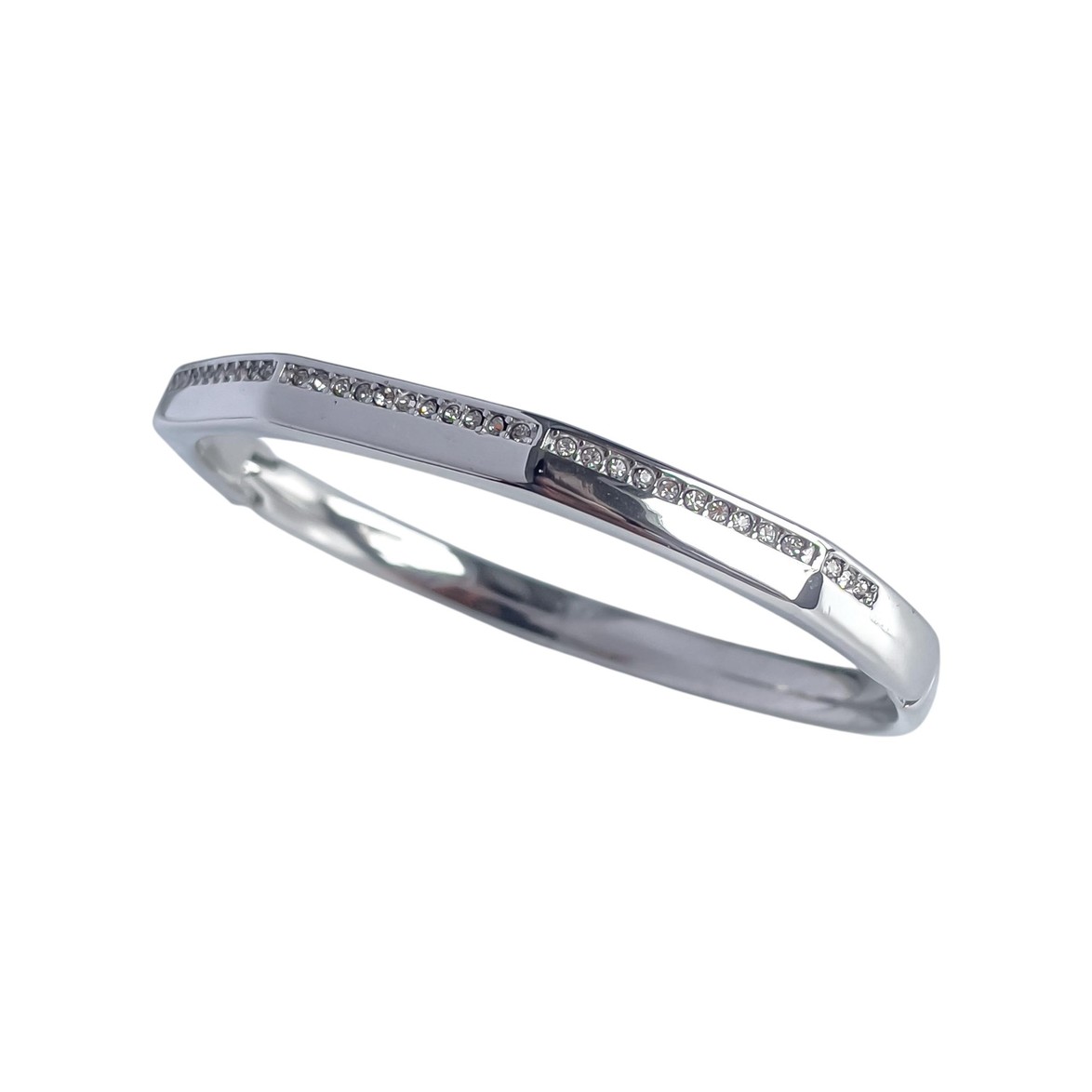 Silvalux Zirkon Taşlı Silver Çelik Kelepçe