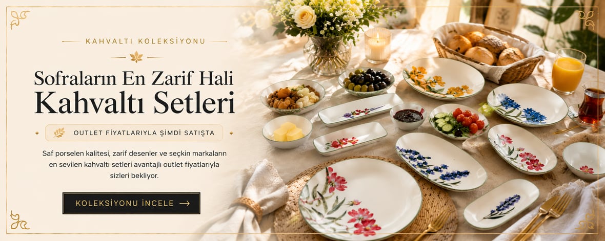 Kahvaltı setleriyle hazırlanmış sofra
