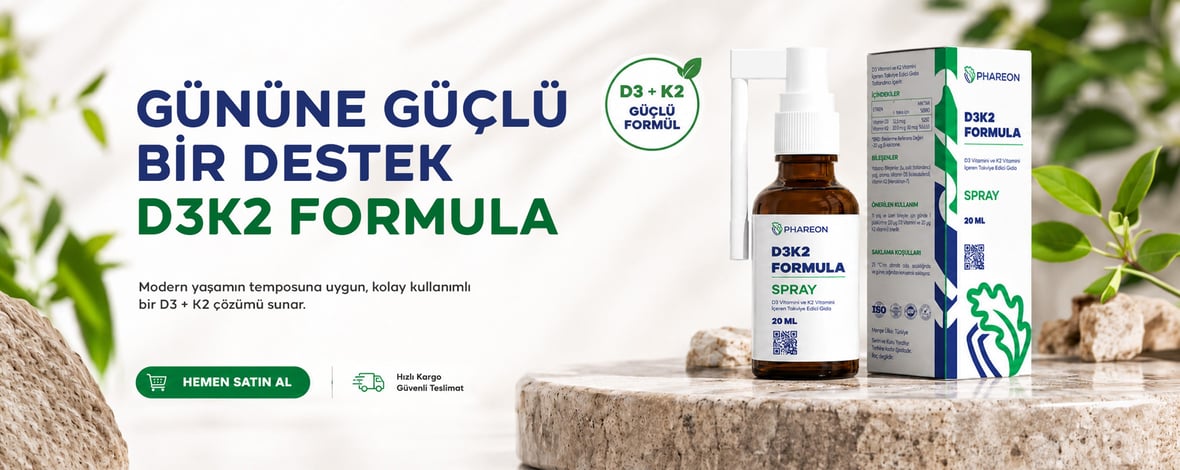Phareon D3K2 Formula Sprey 20 ml - D3 ve K2 vitamini içeren takviye edici gıda