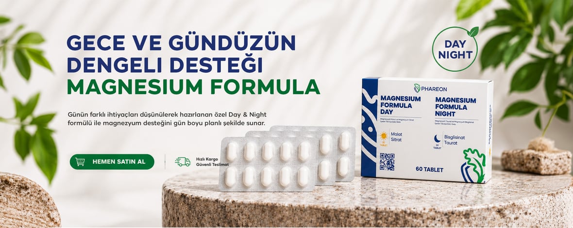Phareon Magnesium Formula Day Night 60 tablet - Gündüz ve gece kullanımı için magnezyum formülü