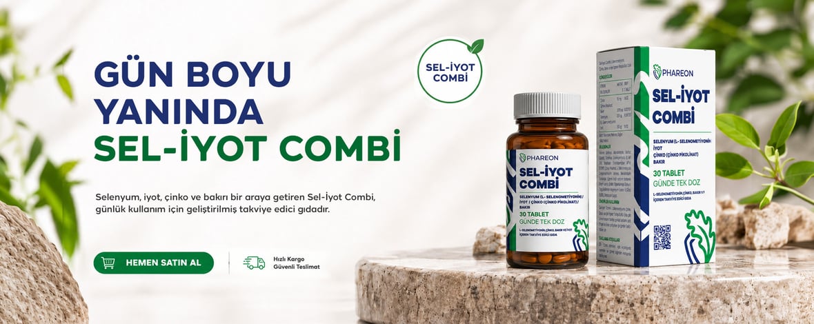 Phareon Sel-İyot Combi 30 tablet - Selenyum, iyot, çinko ve bakır içeren takviye edici gıda