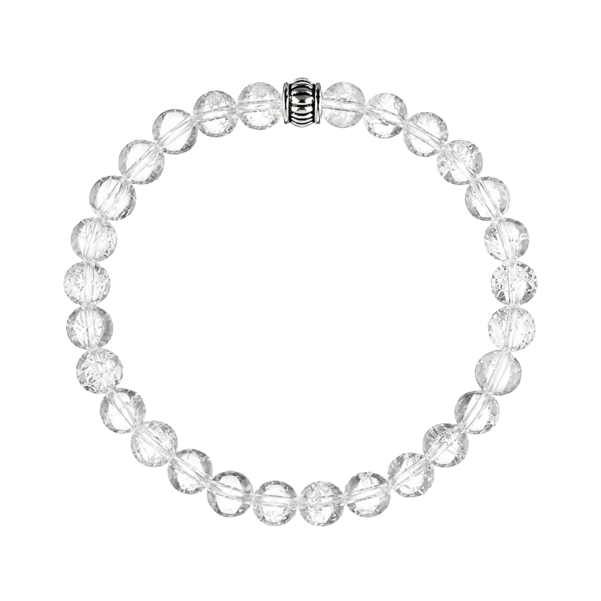 Kristal Kuvars Doğal Taş Bileklik (6mm Küre Kesim)