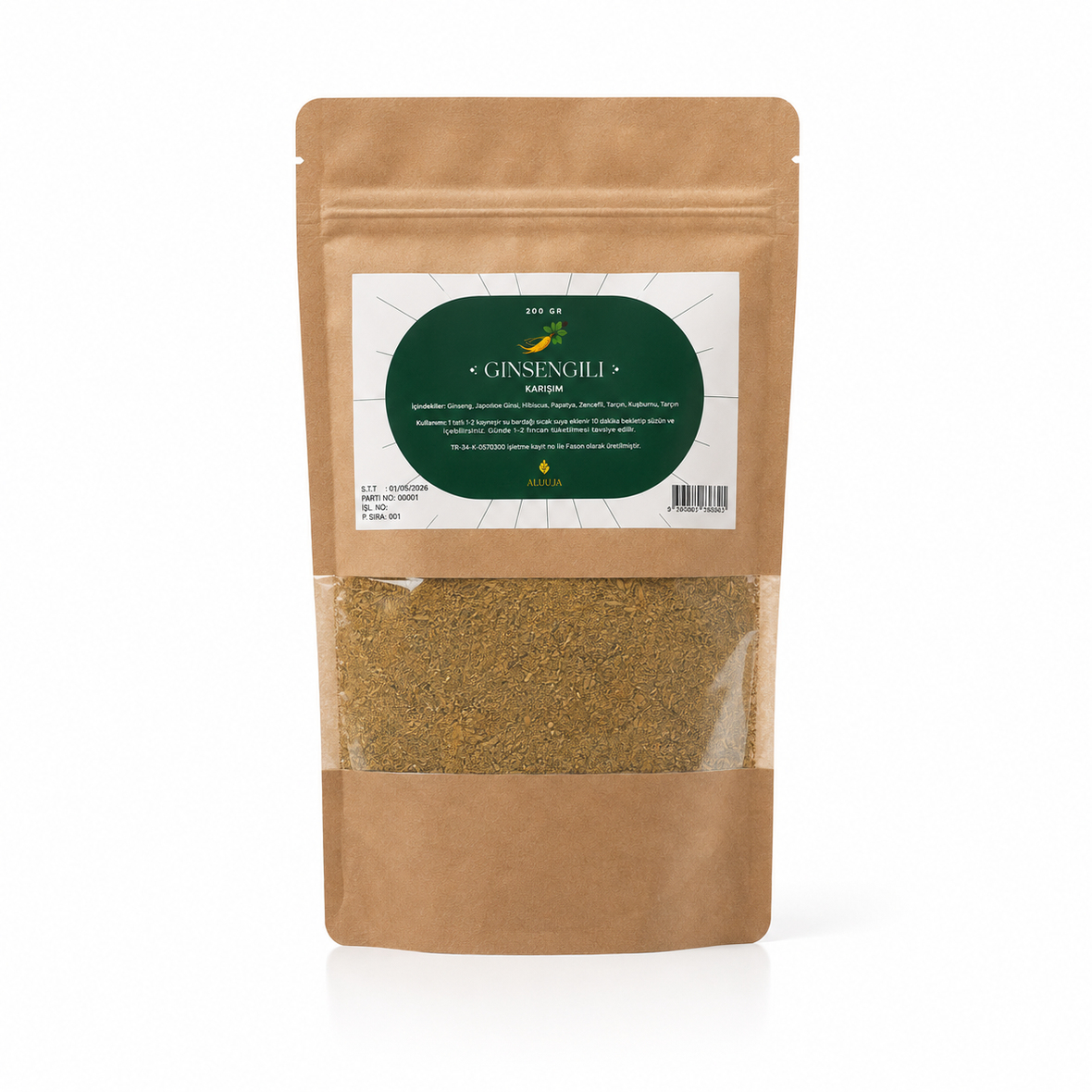Ginsengli Doğal Bitkisel Toz Karışımı 200 Gr.