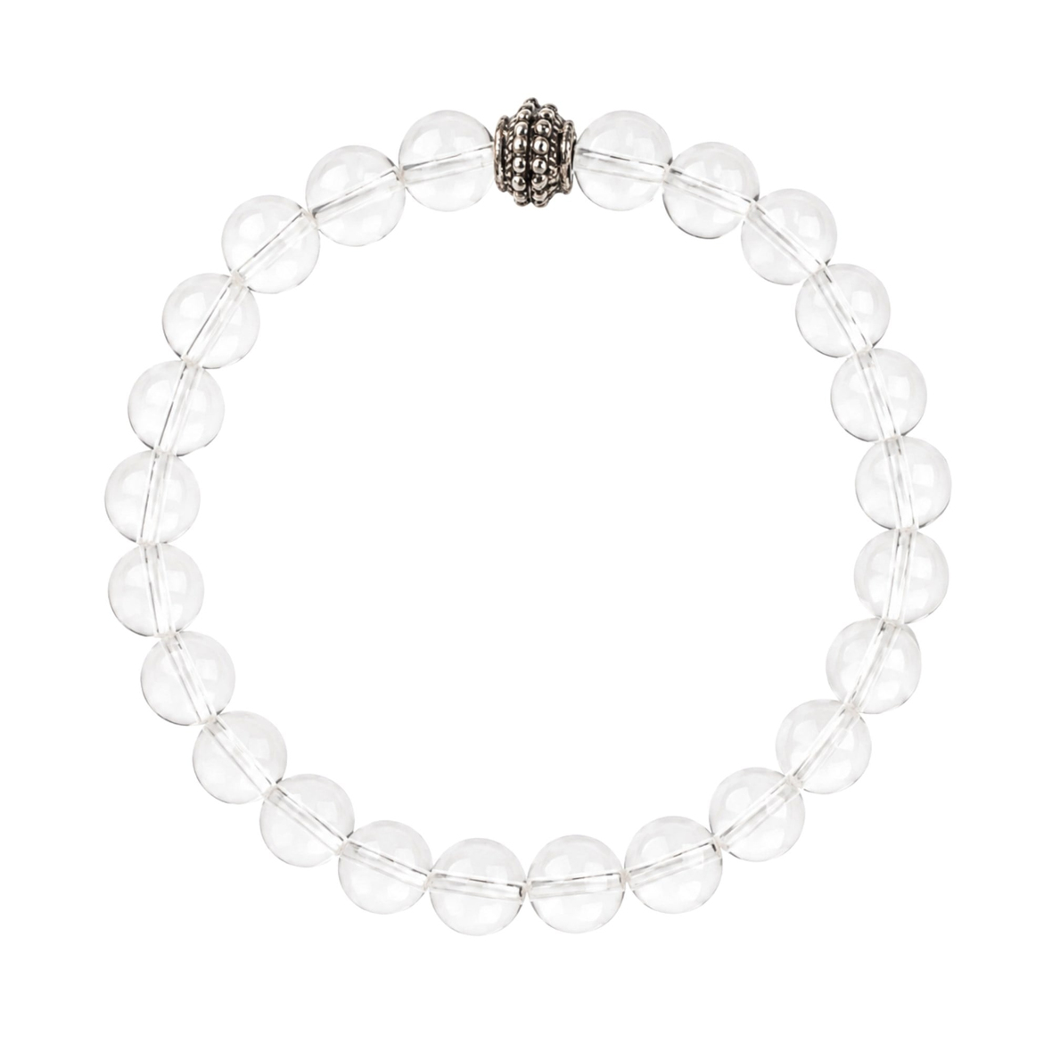 Kristal Kuvars Doğal Taş Bileklik (8mm Küre Kesim)