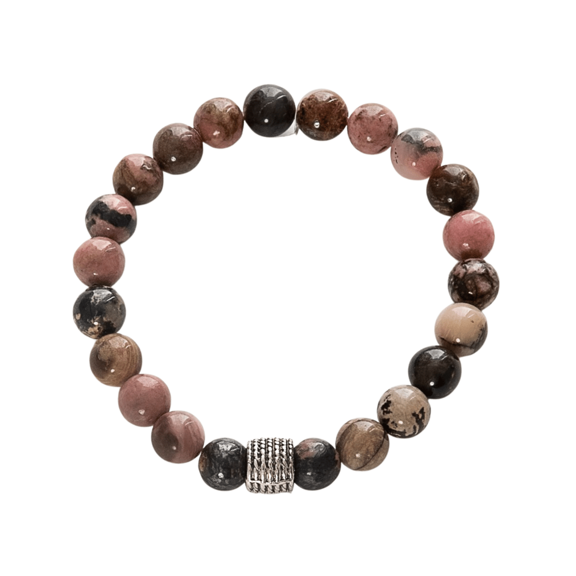 Rodonit Doğaltaş Bileklik (8mm Küre Kesim)