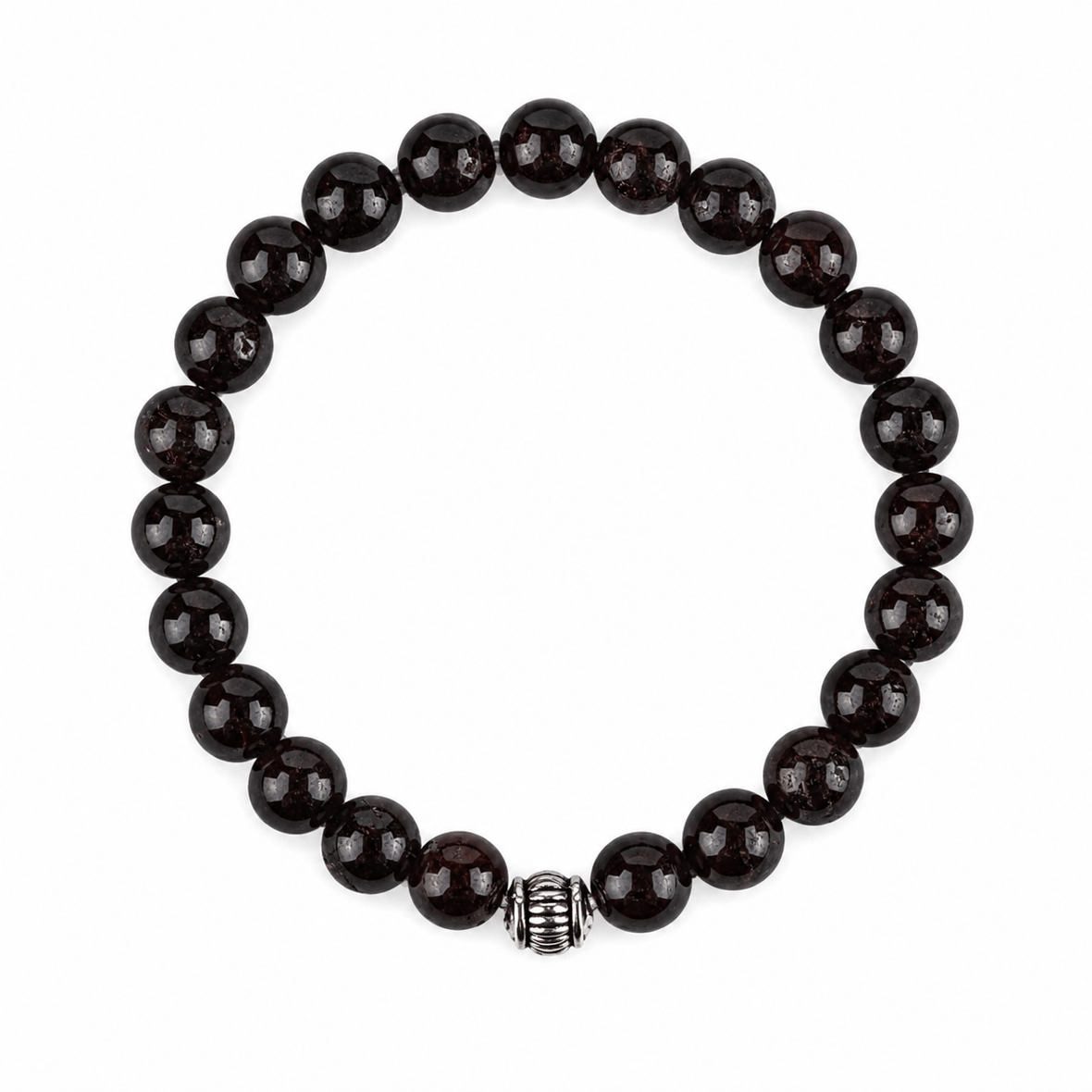 Lal (Granat) Doğal Taş Bileklik (8mm Küre Kesim)