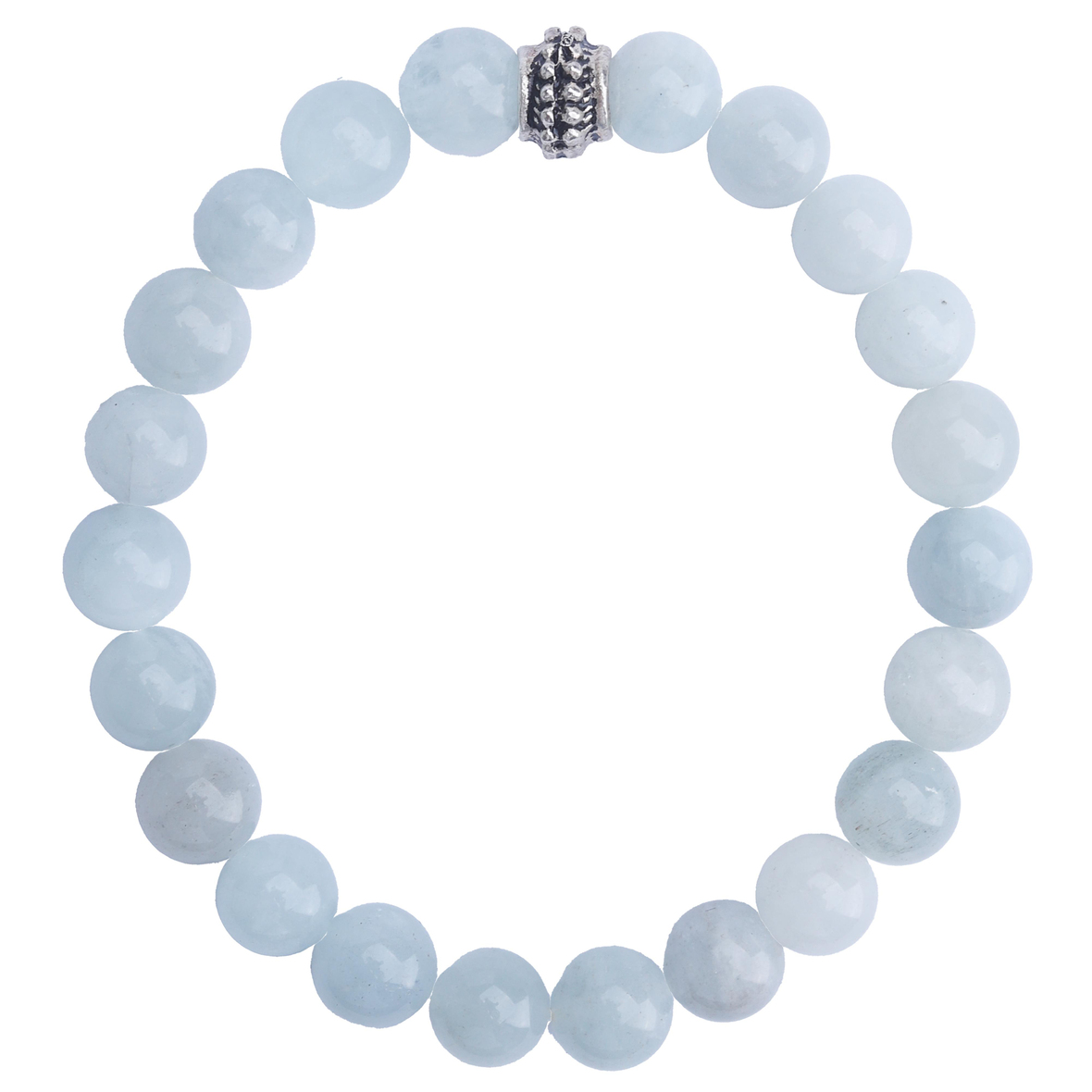 Akuamarin Doğal Taş Bileklik (8mm Küre Kesim)