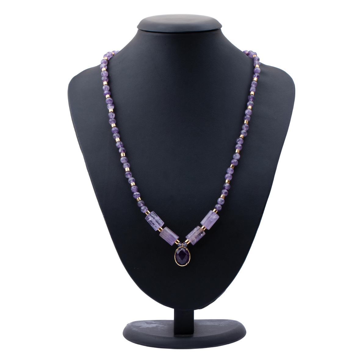 Ametist ve Ametrin Zarafeti Doğal Taş Kolye