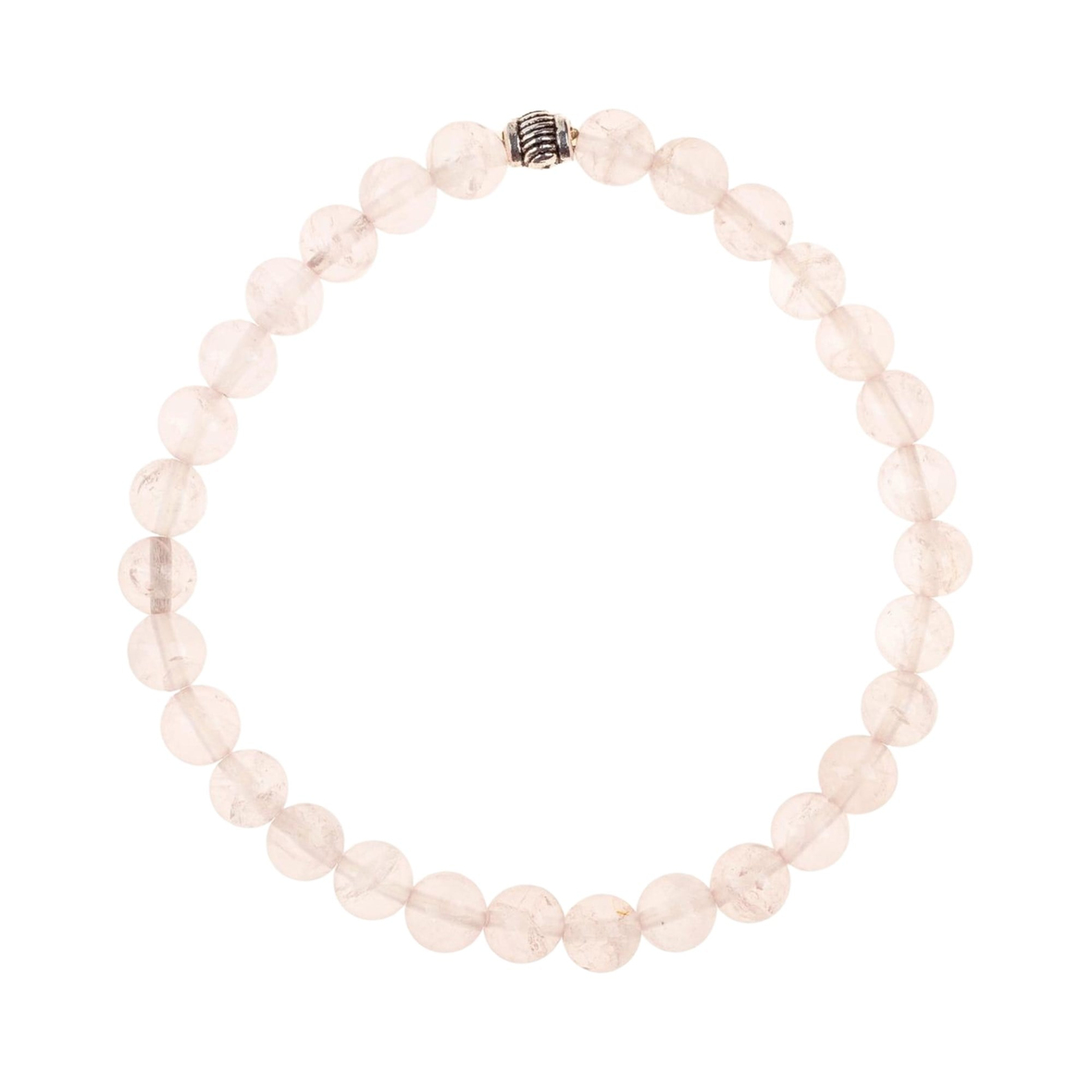 Pembe Kuvars Doğal Taş Bileklik (6mm Küre Kesim)