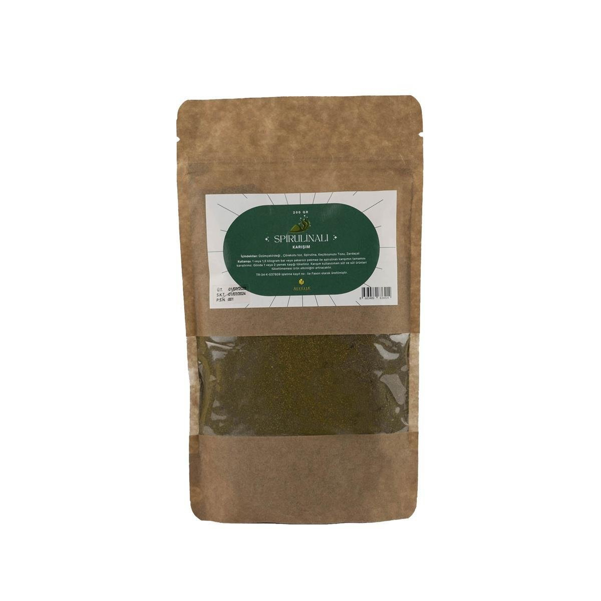 Bitkisel Organik Spirulinalı Toz Karışımı 200 Gr.