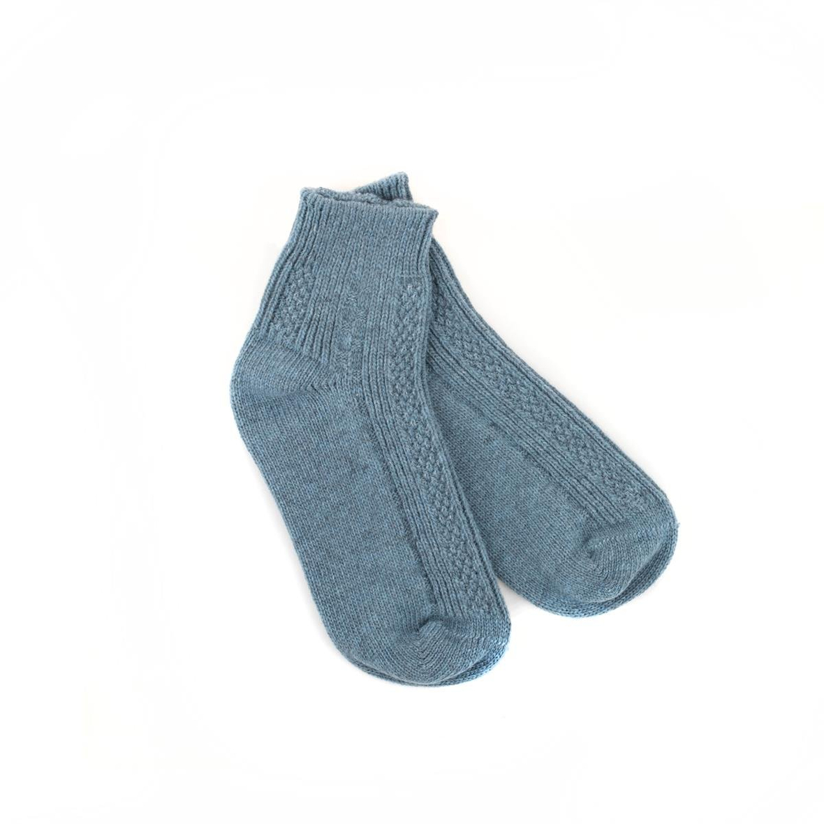 Dikişsiz Kısa Yün Çorap Mavi