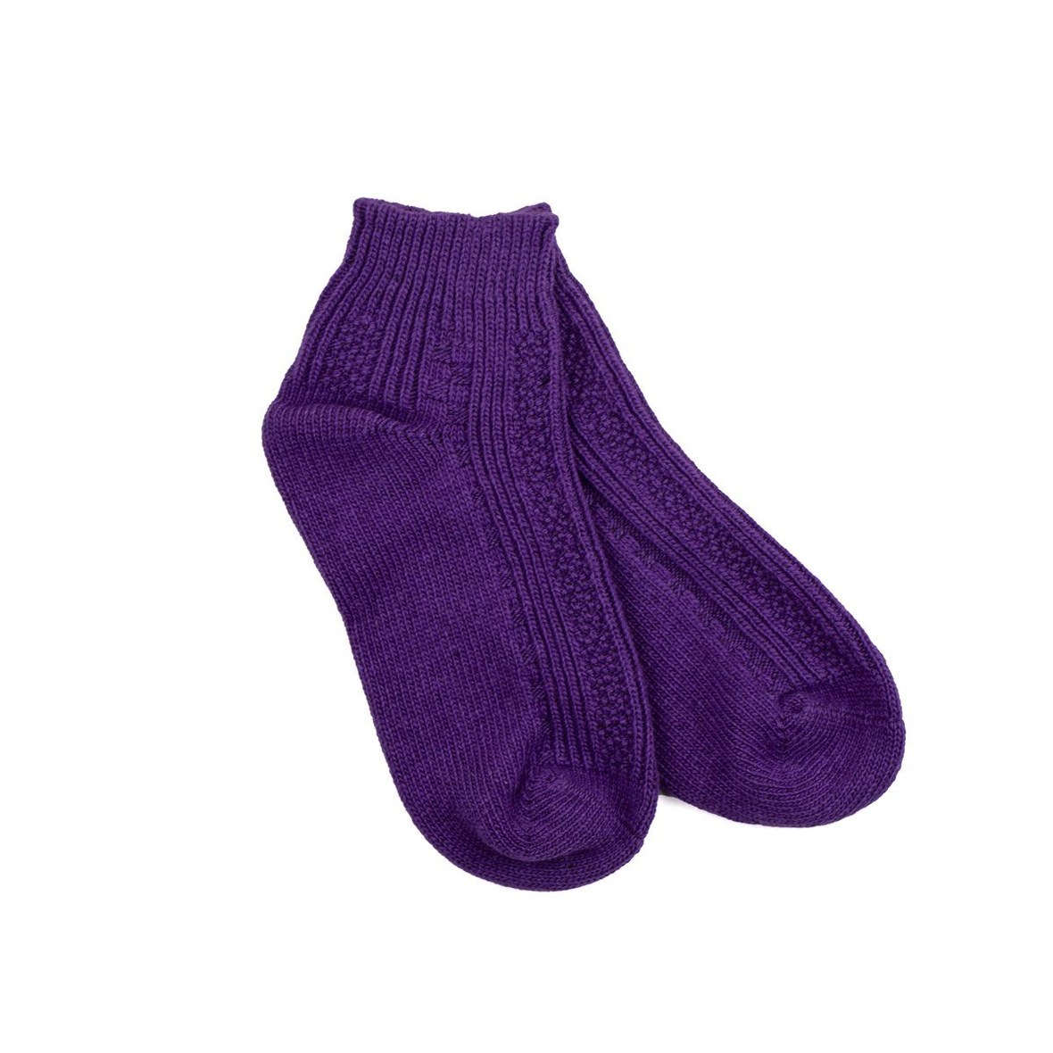 Dikişsiz Kısa Yün Çorap Mor