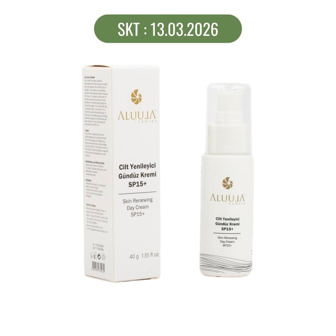 Cilt Yenileyici Gündüz Krem + SPF15  (Güneşi Koruyucu Krem)