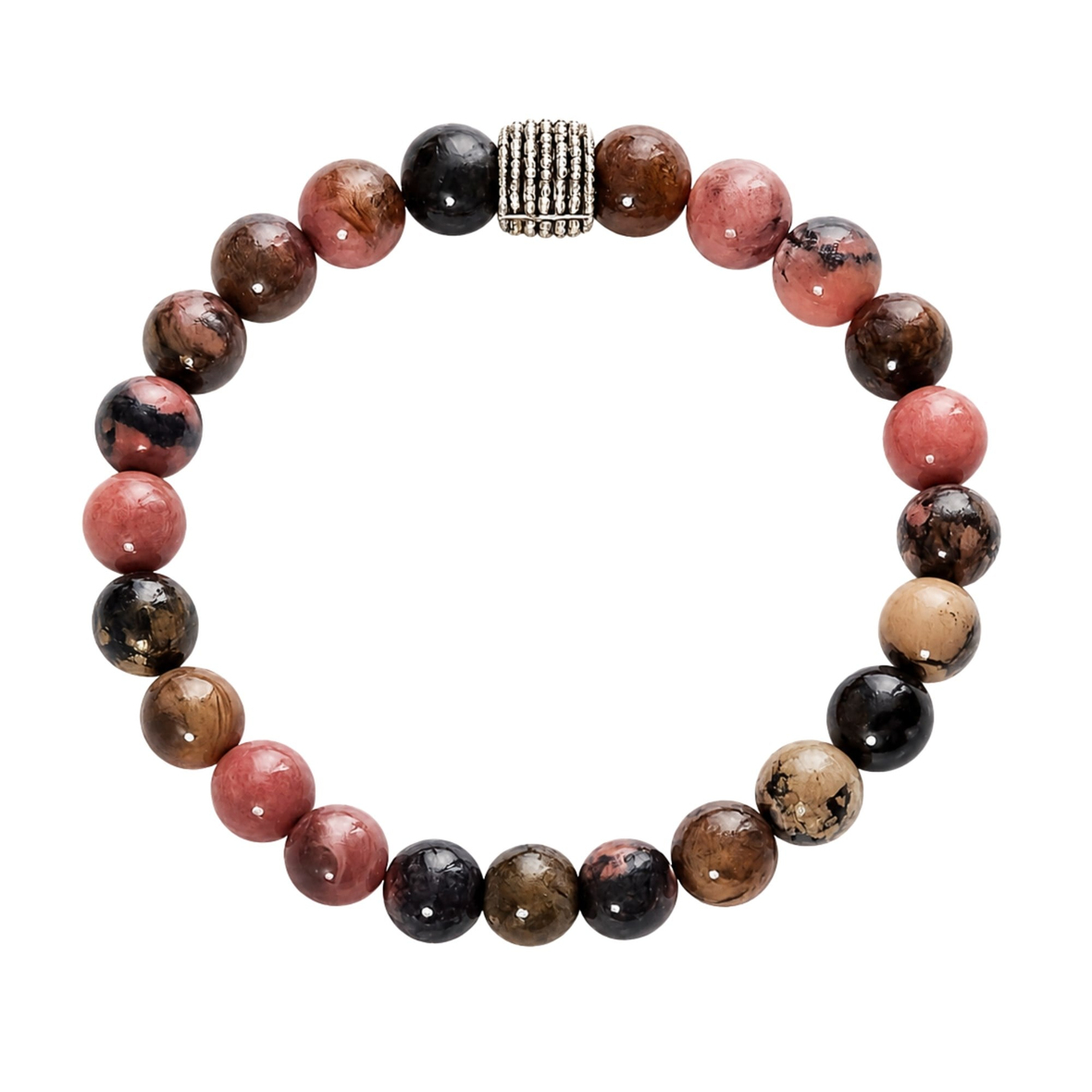 Rodonit Doğaltaş Bileklik (8mm Küre Kesim)
