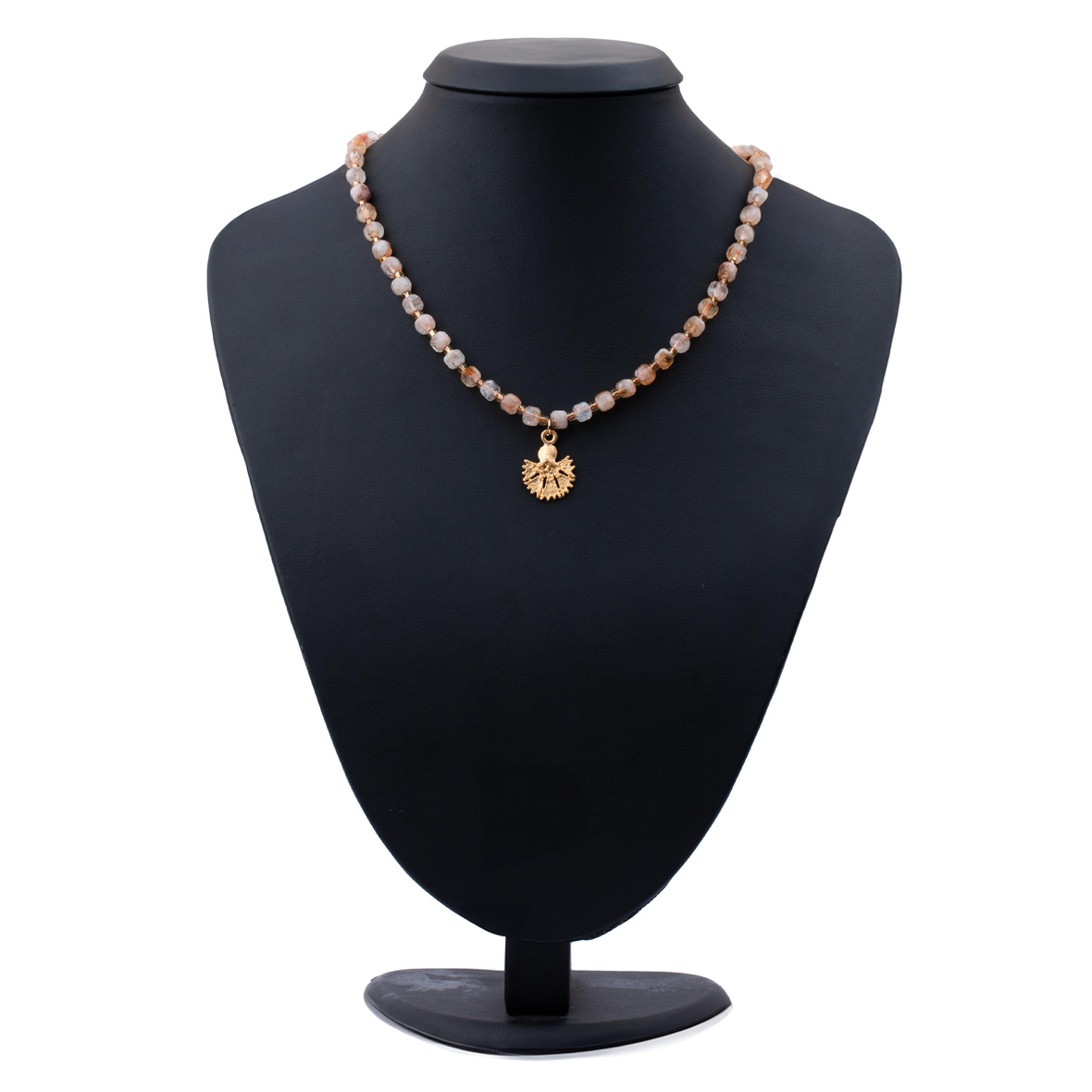 Güneş Kuşu ve Sitrin Işıltısı Doğal Taş Kolye