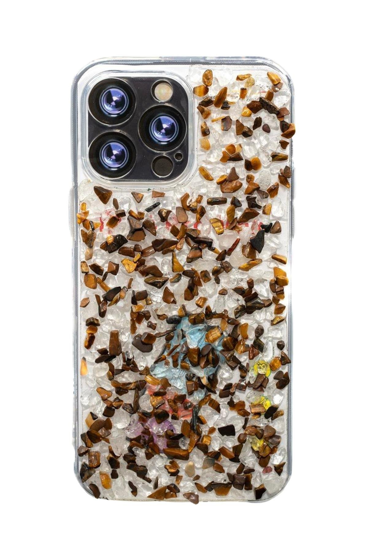 iPhone 14 Pro Max Kaplangözü-Kristal Kuvars Telefon Kılıfı