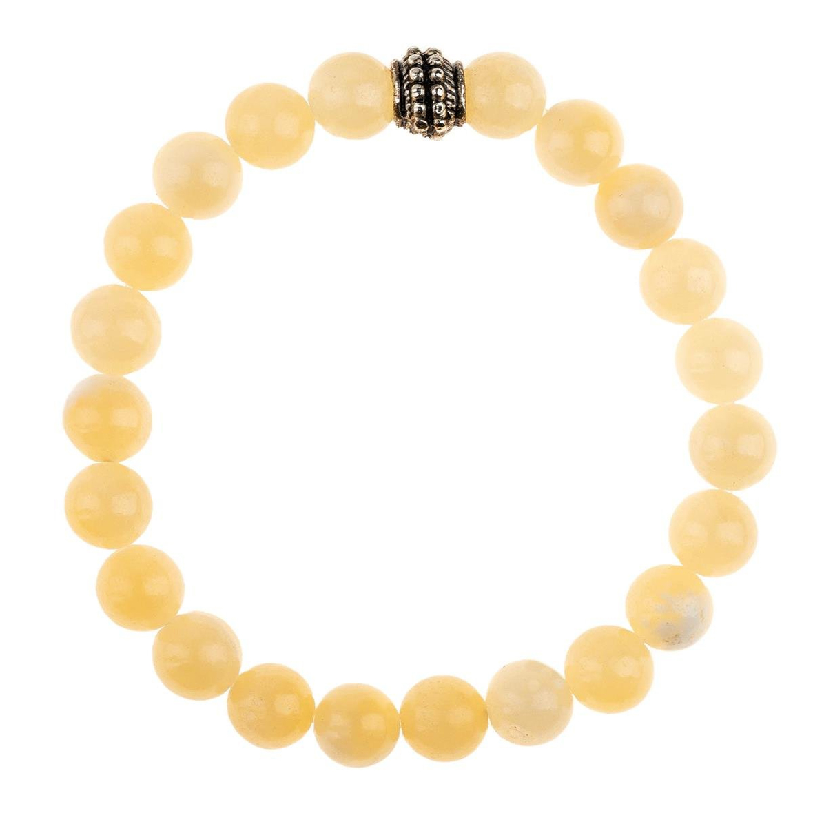 Kalsit Doğal Taş Bileklik (8mm Küre Kesim)