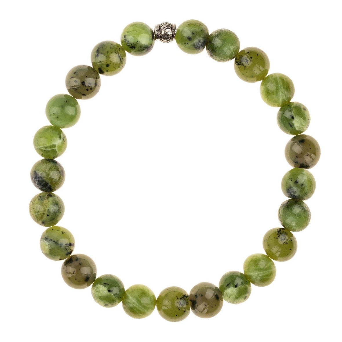 Kanada Yeşim Doğal Taş Bileklik 8mm Küre Kesim