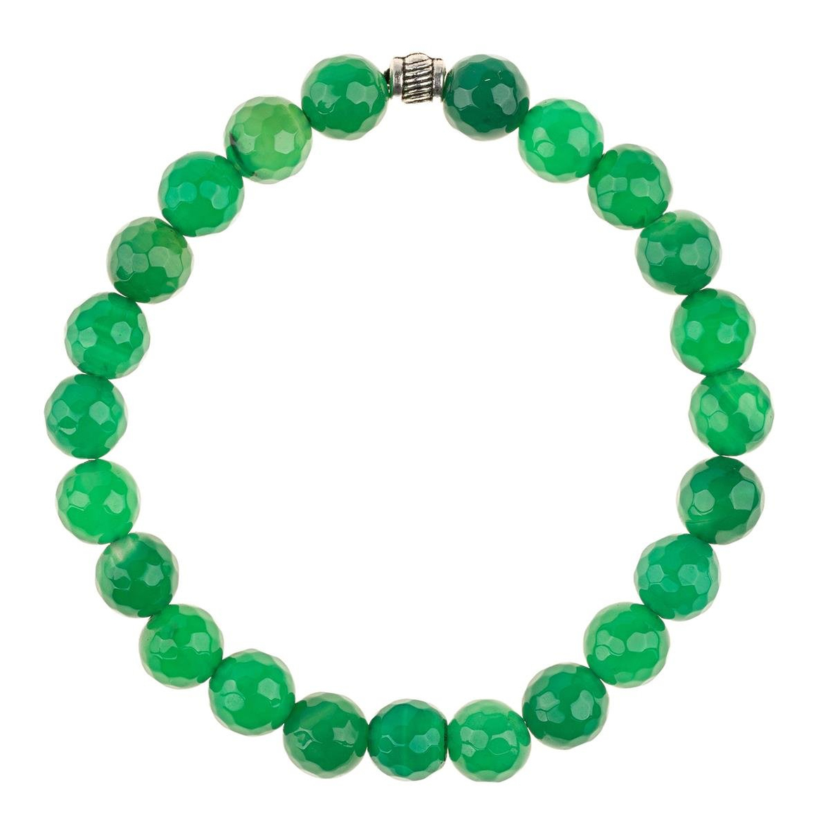 Kesme Yeşil Akik Doğal Taş Bileklik 8mm