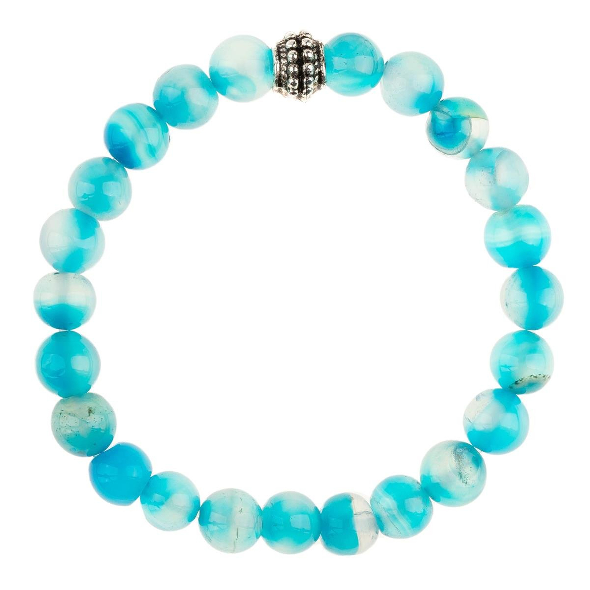 Mavi Akik Doğal Taş Bileklik (8mm Küre Kesim)