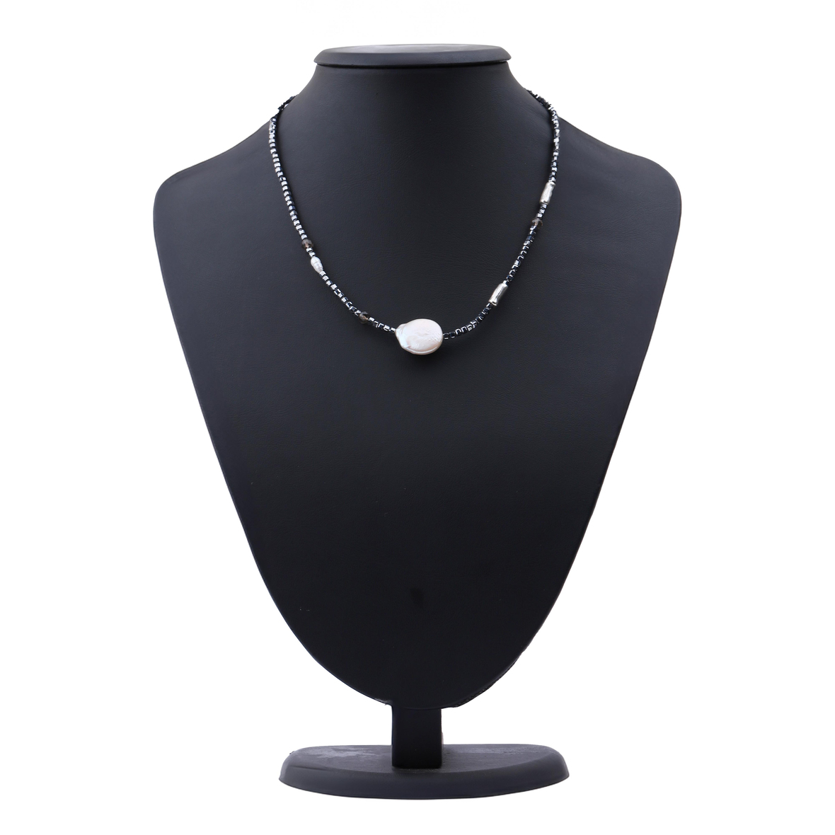 Saf İnci ve Hematit Dengesi Doğal Taş Kolye