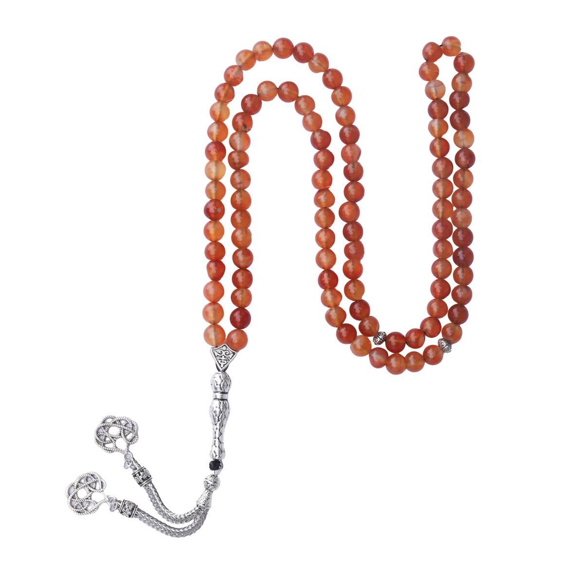 Turuncu Akik Doğal Taş 99'Lu Tesbih