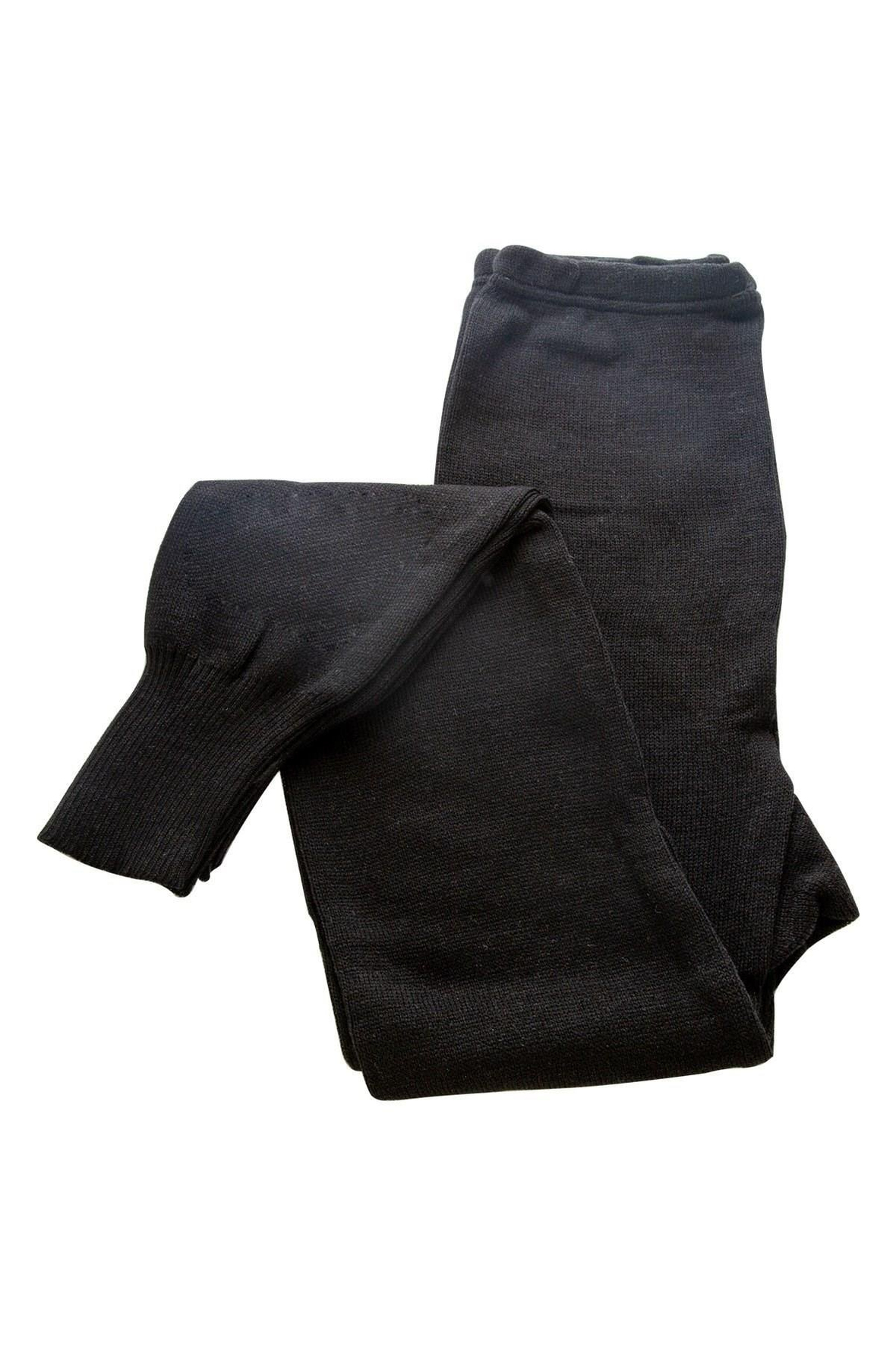 Yünlü Kumaş Alt Tayt İçlik Siyah