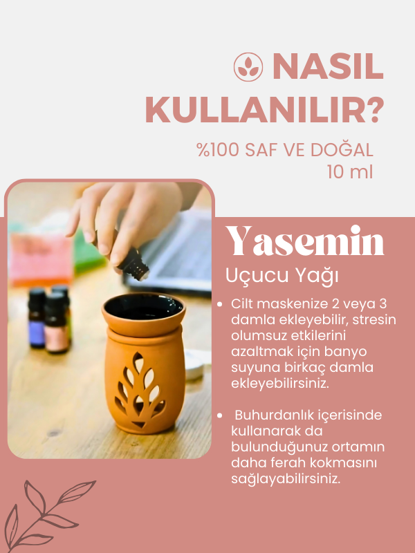 %100 Saf Yasemin Uçucu Yağı 10 Ml