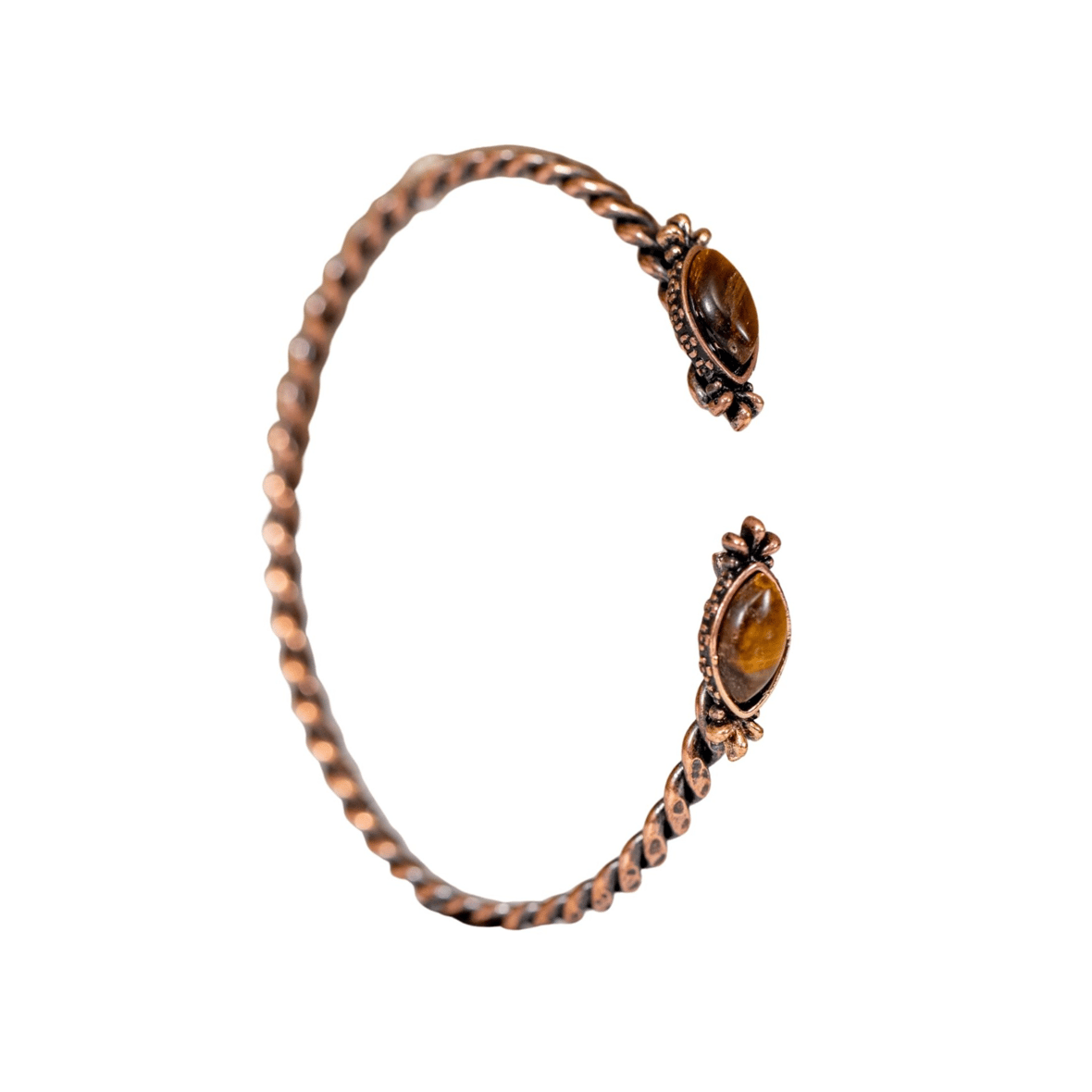 Kaplangözü Doğal Taşlı Ayarlanabilir Bakır Burma Bilezik