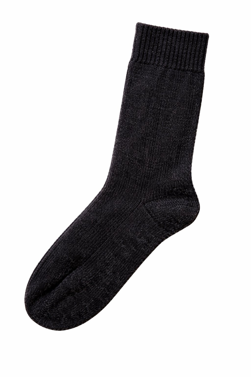 Dikişsiz Uzun Yün Çorap Siyah