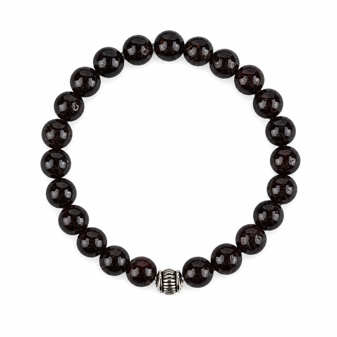 Lal (Granat) Doğal Taş Bileklik (8mm Küre Kesim)