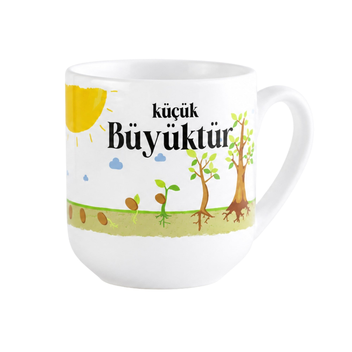 Küçük Büyüktür Yazılı Kupa Bardak