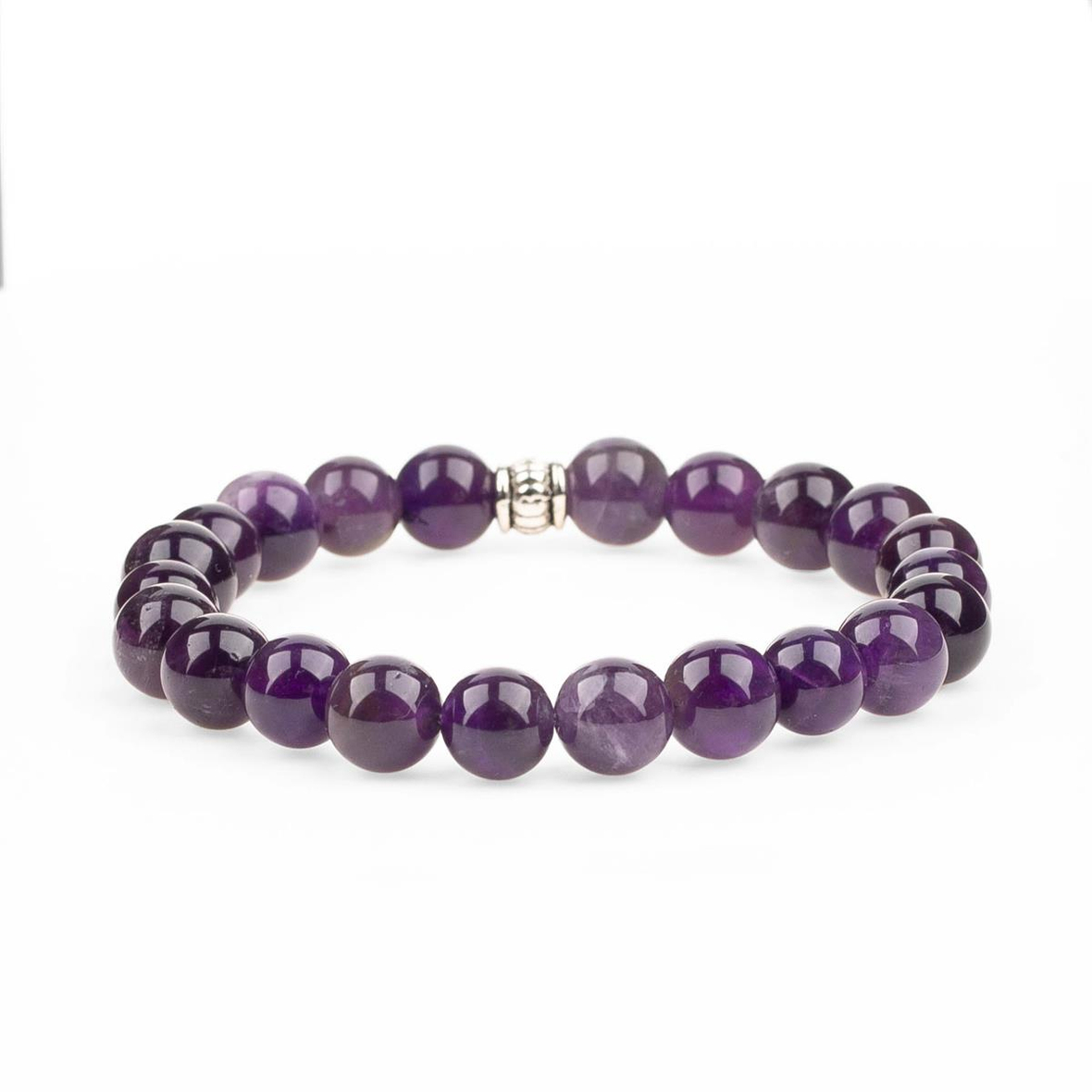 Ametist Doğal Taş Bileklik (8mm Küre Kesim)