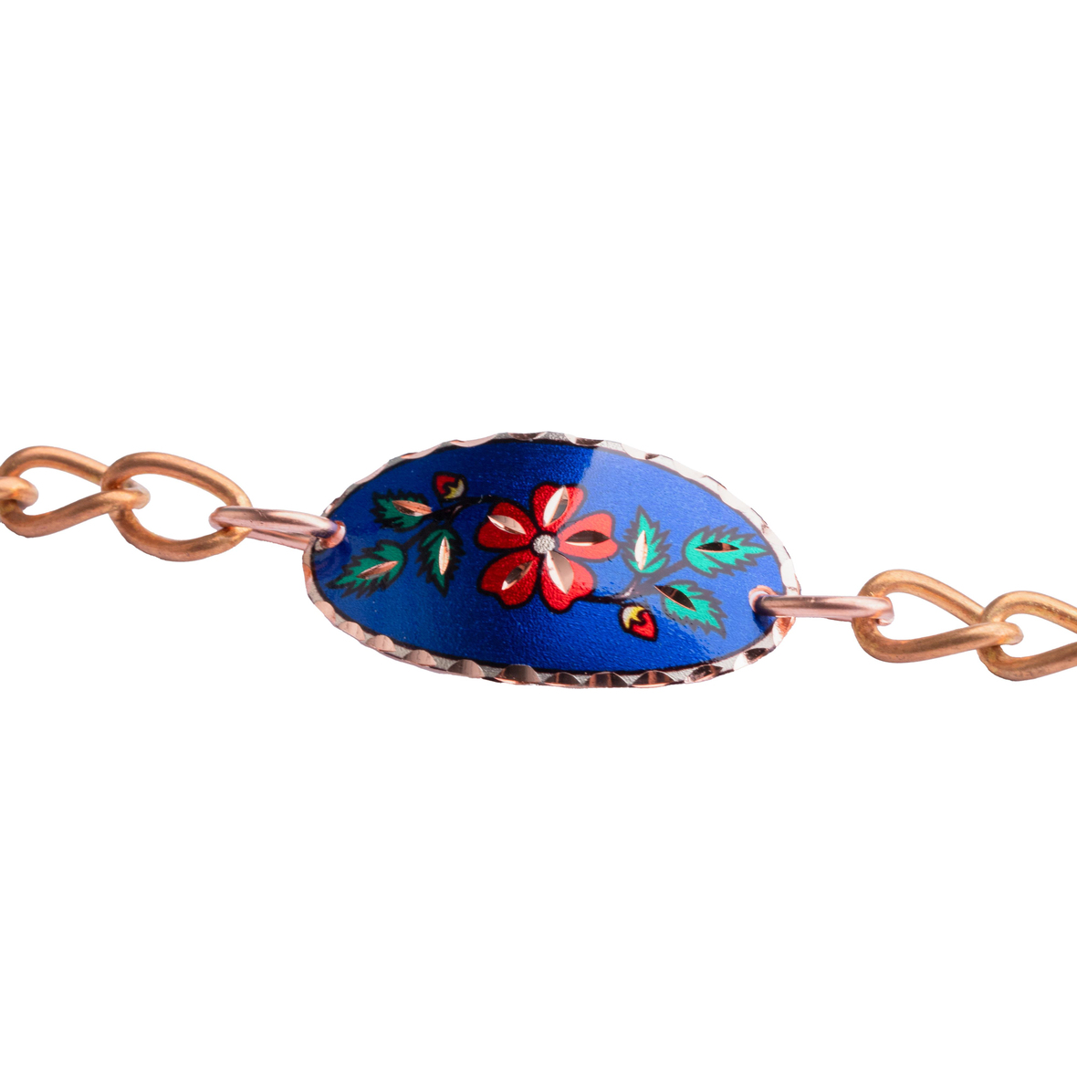 Bakır Künye Mavi Bileklik