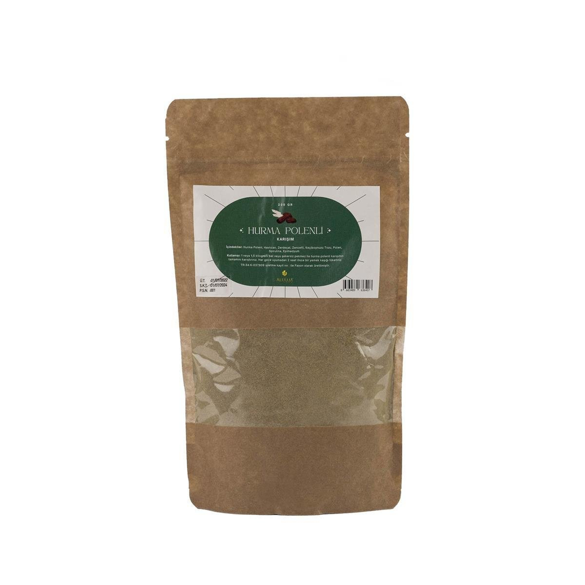 Bitkisel Hurma Polenli Toz Karışımı 200 Gr.