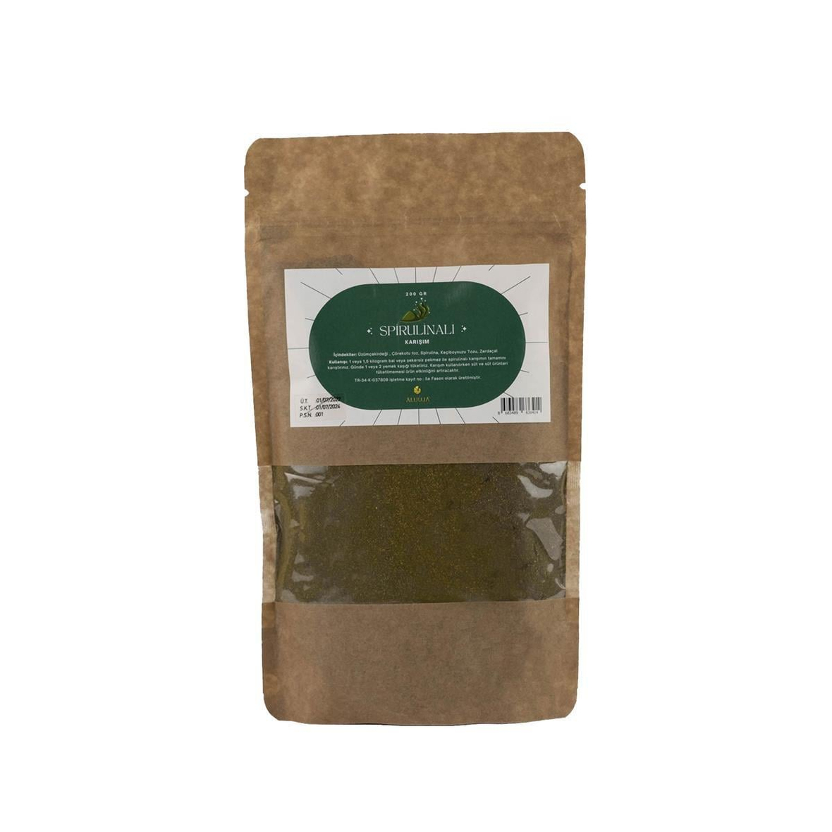 Bitkisel Organik Spirulinalı Toz Karışımı 200 Gr.