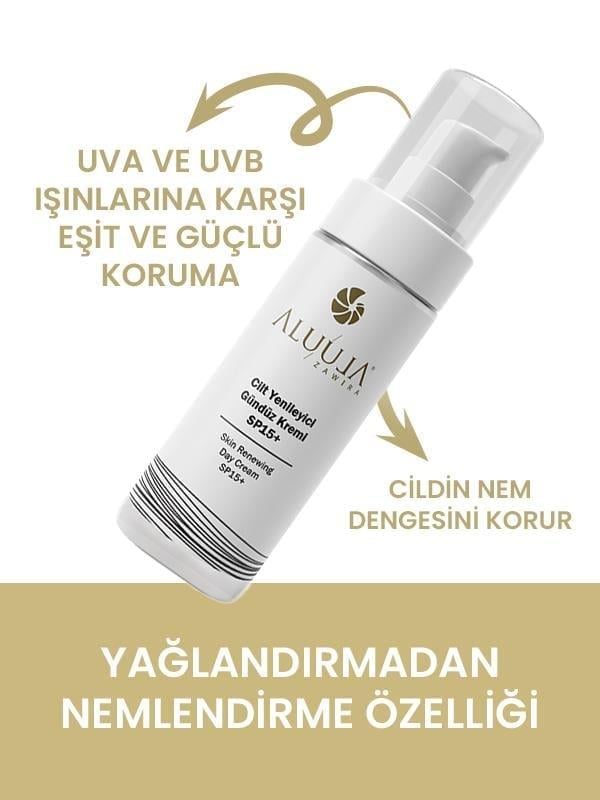 Cilt Yenileyici Gündüz Krem + SPF15 (Güneşi Koruyucu Krem) | Kojik Asit Sabunu Hediye