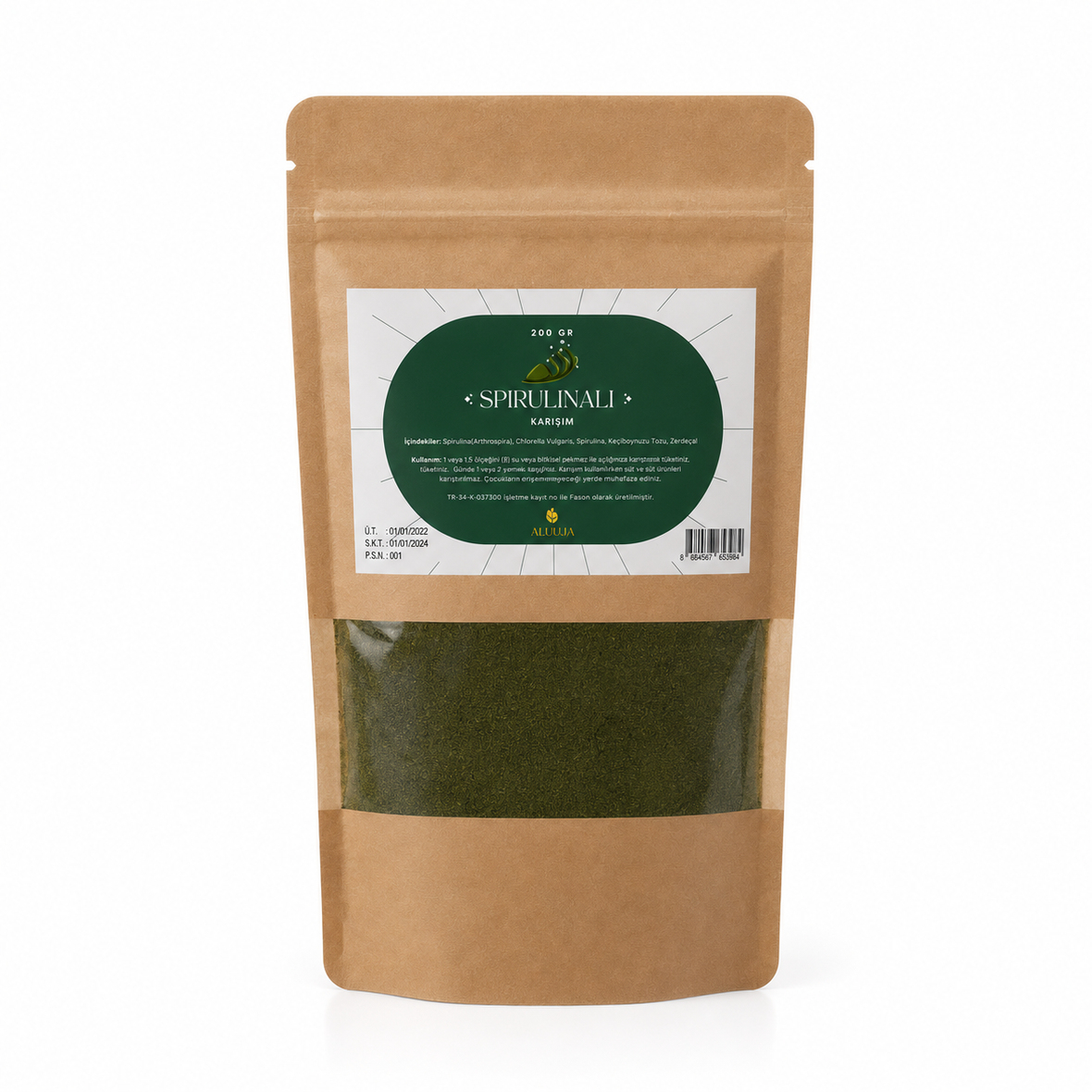 Bitkisel Organik Spirulinalı Toz Karışımı 200 Gr.