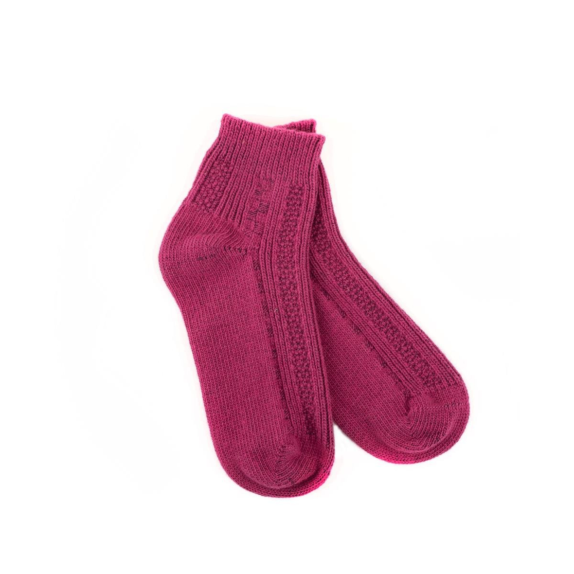 Dikişsiz Kısa Yün Çorap Fuşya