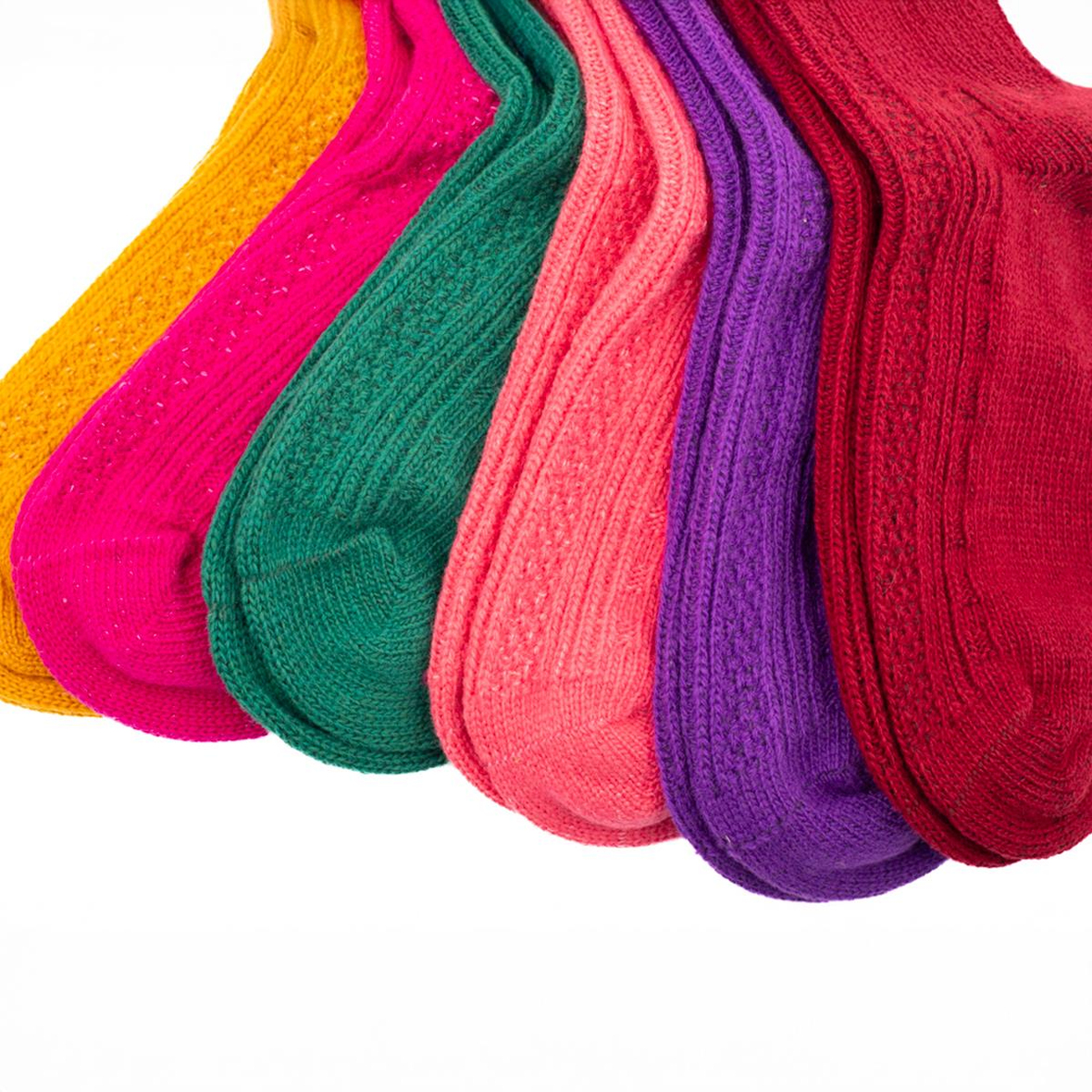 Dikişsiz Uzun Yün Çorap 6' lı (Renkli)