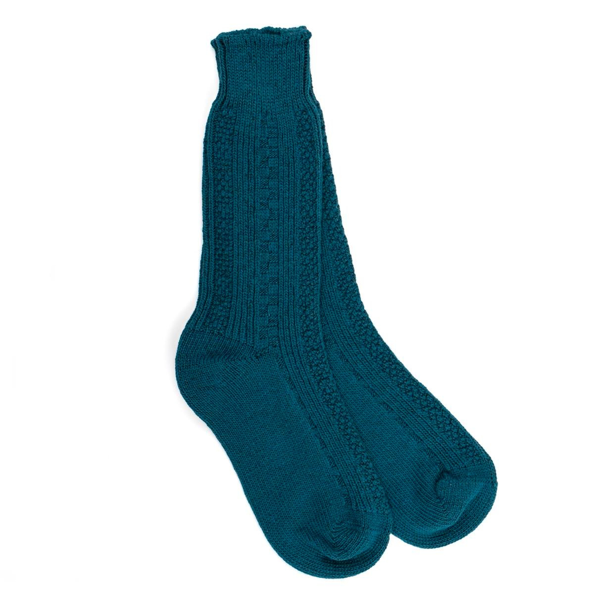 Dikişsiz Uzun Yün Çorap Petrol Yeşili