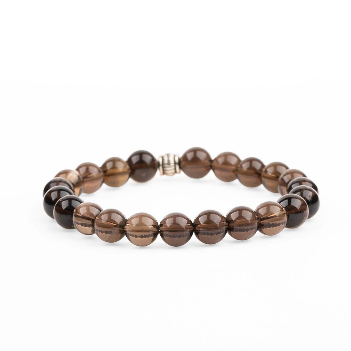 Dumanlı Kuvars Doğal Taş Bileklik (8mm Küre Kesim)