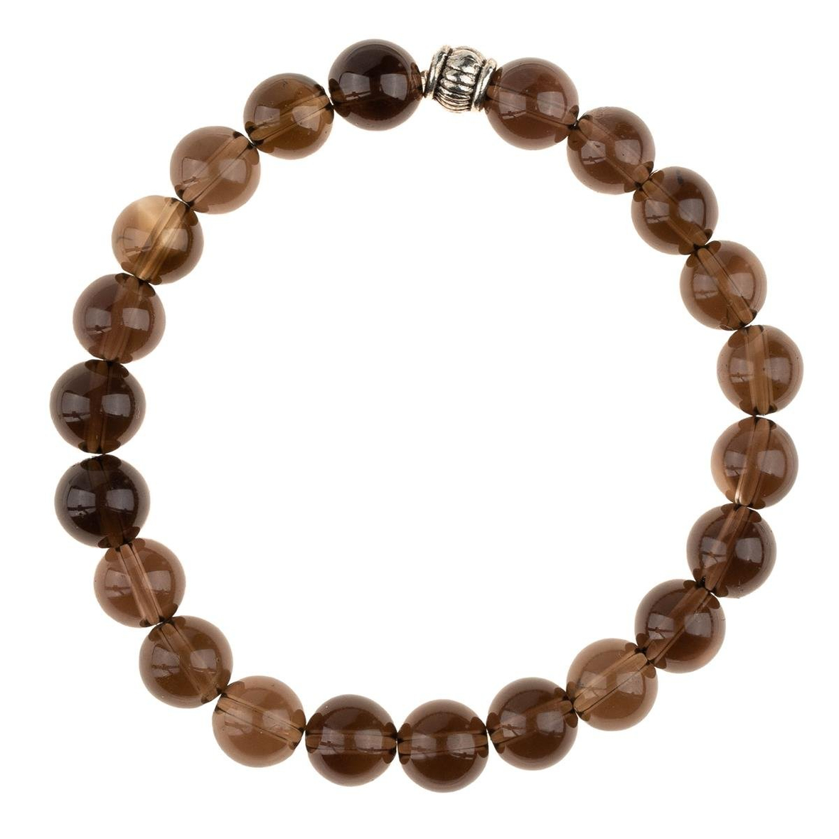 Dumanlı Kuvars Doğal Taş Bileklik (8mm Küre Kesim)